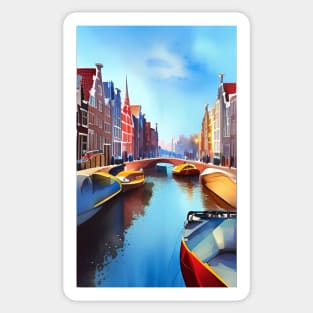 Amsterdam Netherland watercolor art Sticker